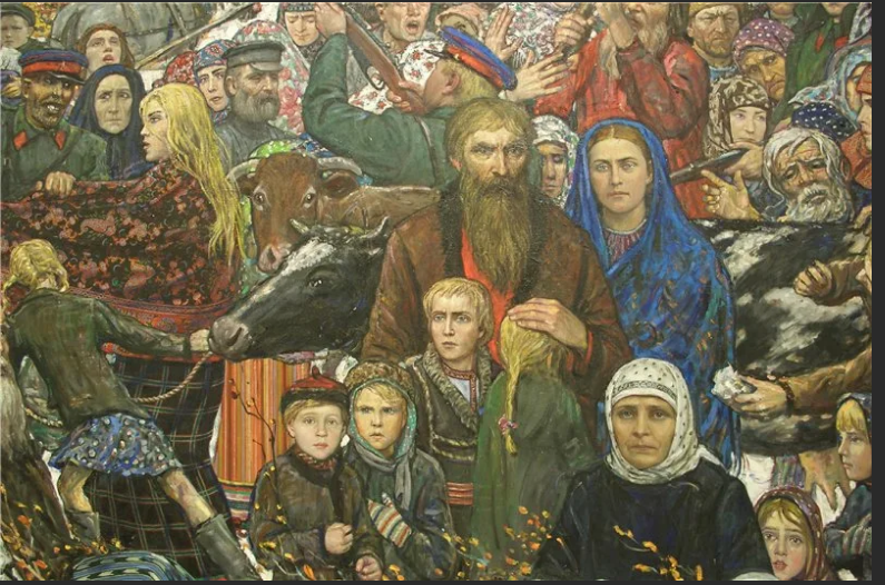 Фрагмент картины "Раскулачивание" И.Глазунов.