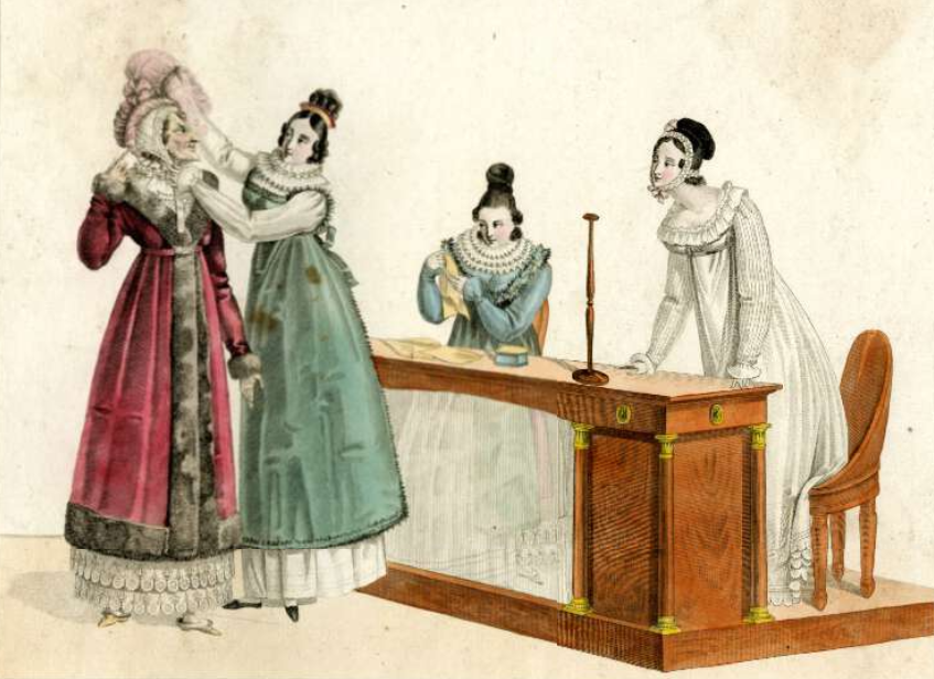 "Контраст, или Розовая шляпка", серия "Le bon Genre", 1815. (с) Из коллекции Британского музея