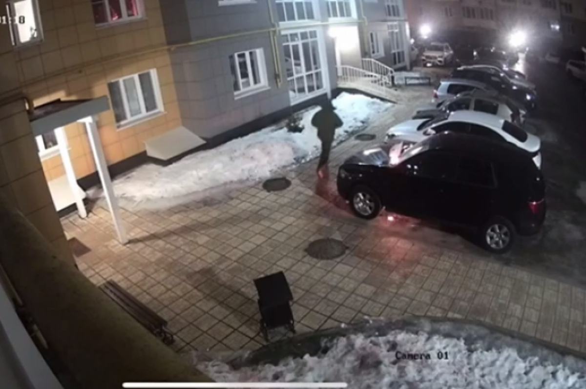    Поджог автомобиля в Твери на Беляковском переулке попал на камеру