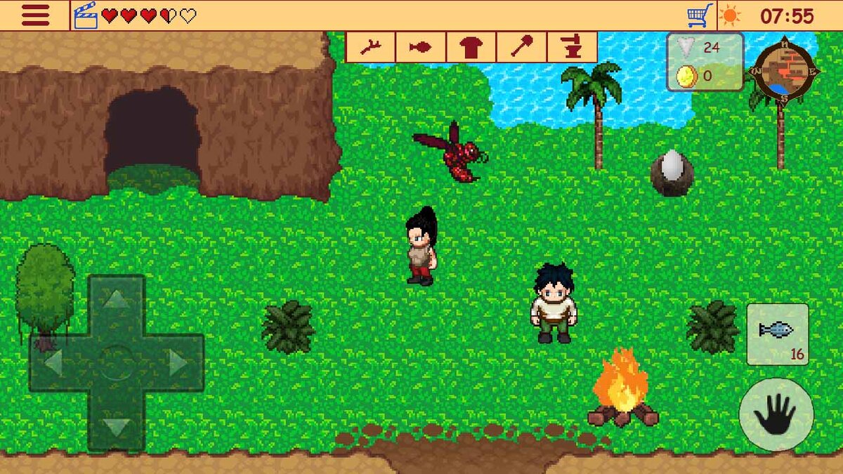 Скриншот игры "Выживание RPG 3: Затерянное во времени Приключение Ретро 2D"