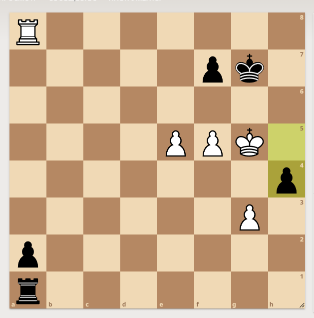 Хол белых. Игра до мата черным.