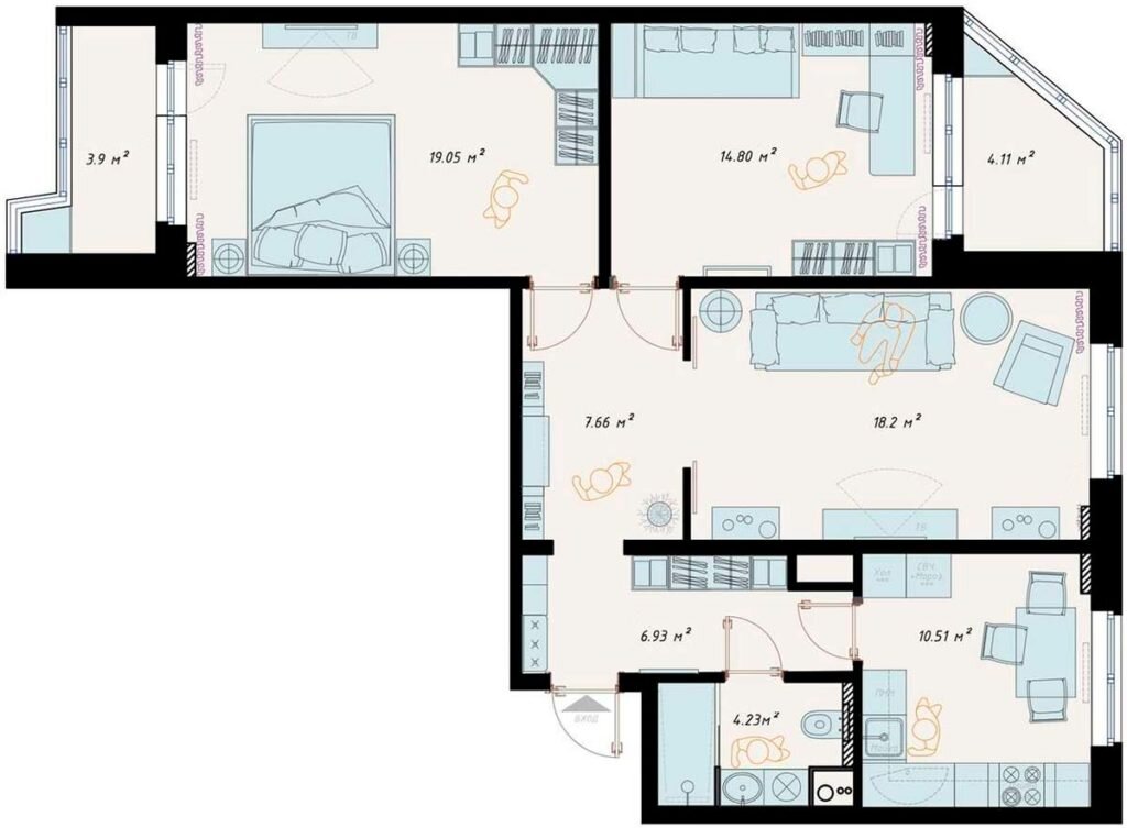 Для мамы и сына. Элегантная квартира в классическом стиле