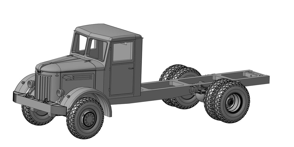 3д модель грузовика МАЗ-200