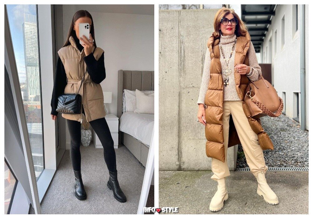 Образы с дутым жилетом. Образ с жилеткой теплой. Образы с жилеткой дутой. Образ с джинсовой безрукавкой. Джинсы с дутой жилеткой.