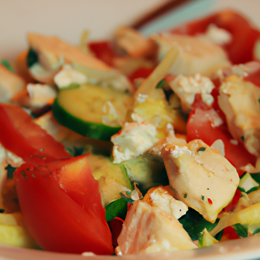 Греческий салат с курицей