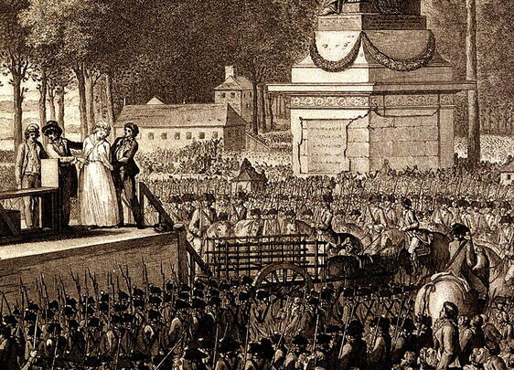 Последние минуты Марии-Антуанетты, гравюра конца XVIII века. 