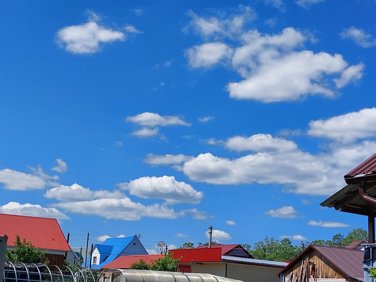 Лето, первая половина июня 2022. Какое летнее небо яркое! А как тепло было!