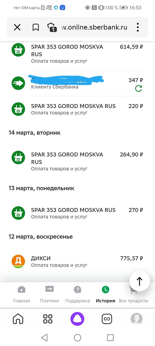 #еда #траты #сбербанк