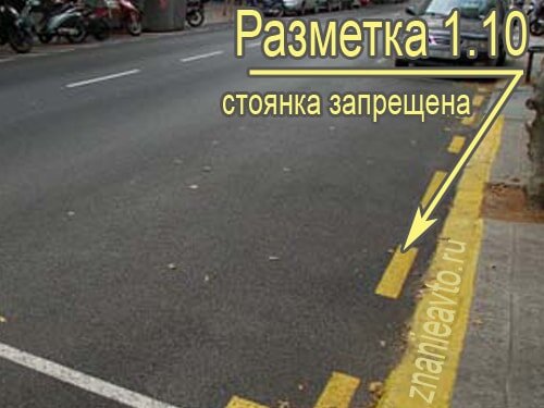 Разметка стоянка запрещена