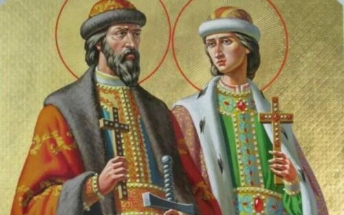 Князья страстотерпцы Борис и Глеб, сыновья Киевского князя Владимира Святославовича. 