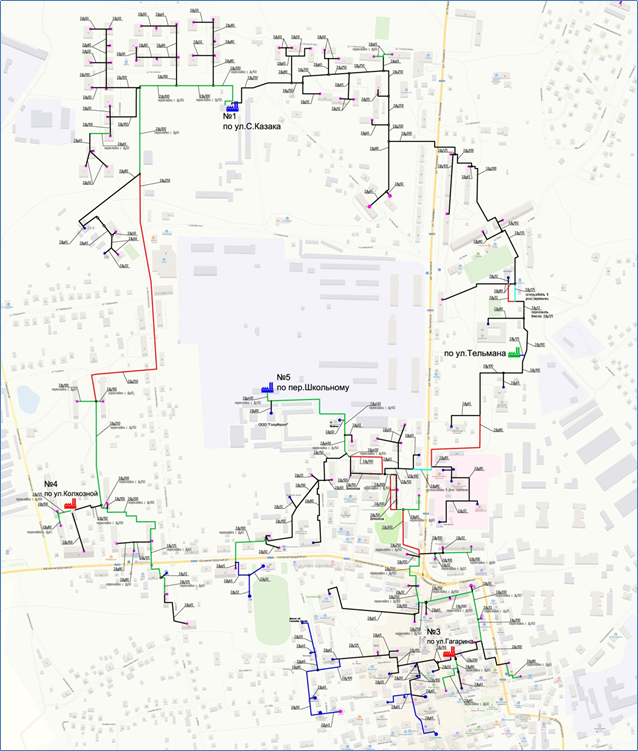 Схема тепловых сетей города Гвардейск