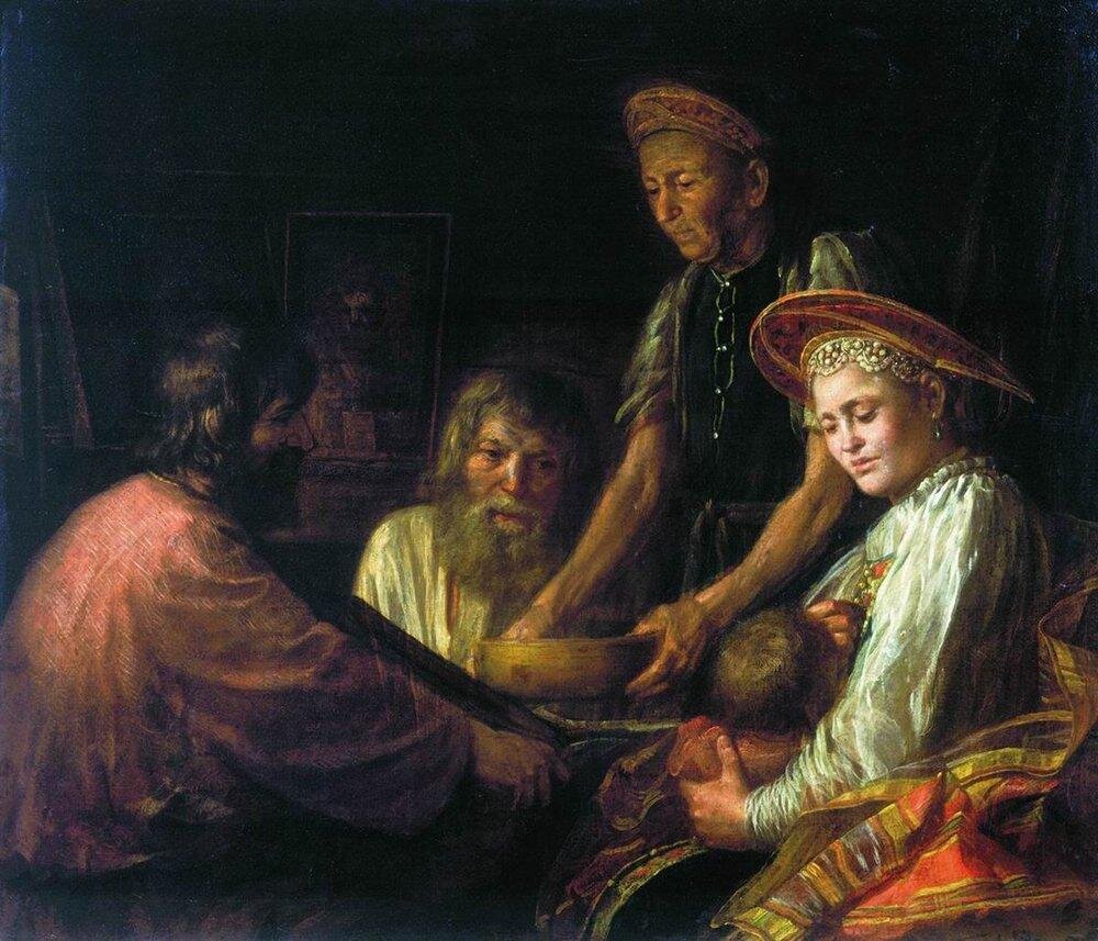 М. Шибанов "Крестьянский обед" (1774)