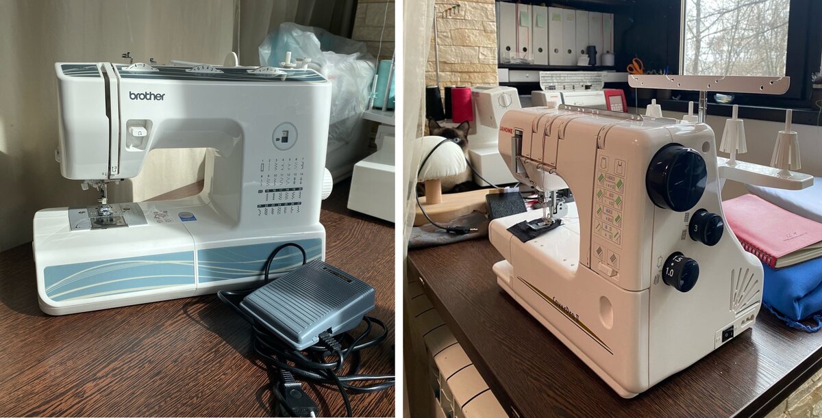 Купила на Авито распошивальную машинку и обычную прямострочку, ориентированную на работу с плотными материалами.