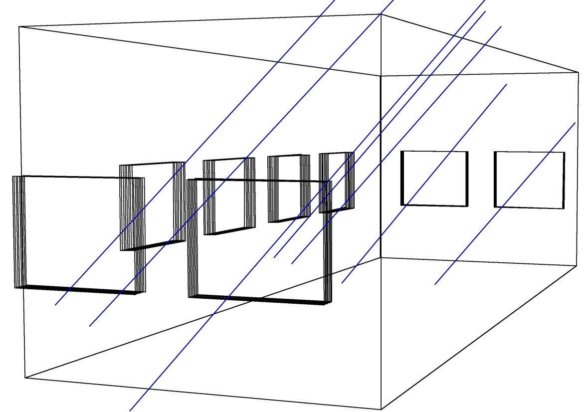  Регистрация нескольких треков мюонов в координатно-трековом детекторе ДЕКОР