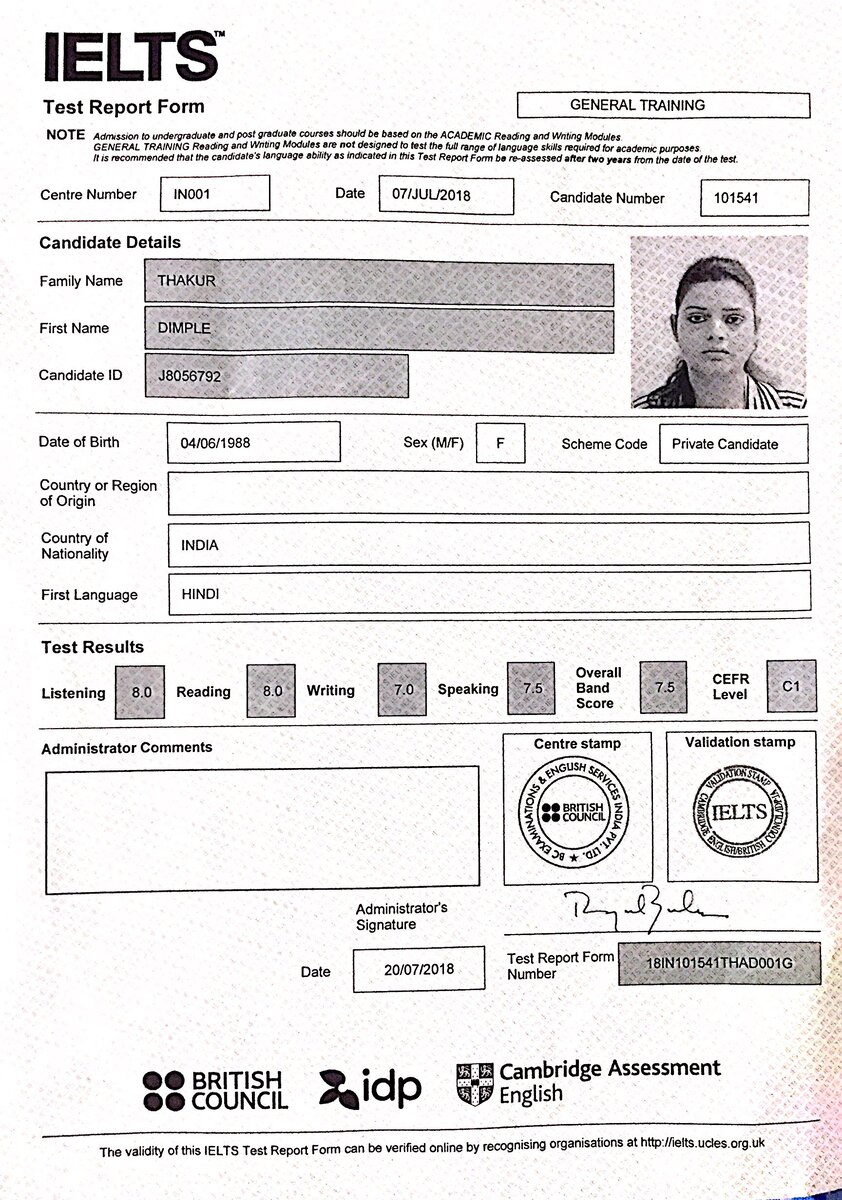 Ielts test 1