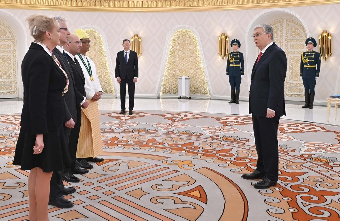    Касым-Жомарт Токаев на церемонии:Akorda.kz