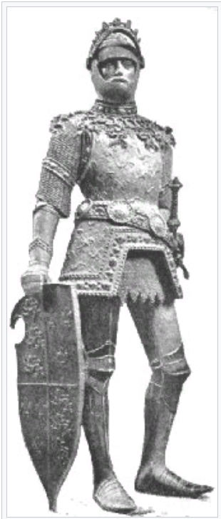 Статуя короля Артура из Кенотафа Максимилиана I в судебной церкви Инсбрука