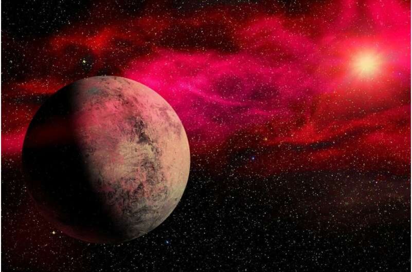 Каменистая планета вращается вокруг небольшой красной звезды, известной как красный карлик - наиболее распространённый тип звёзд в галактике. (Изображение: Pixabay)

