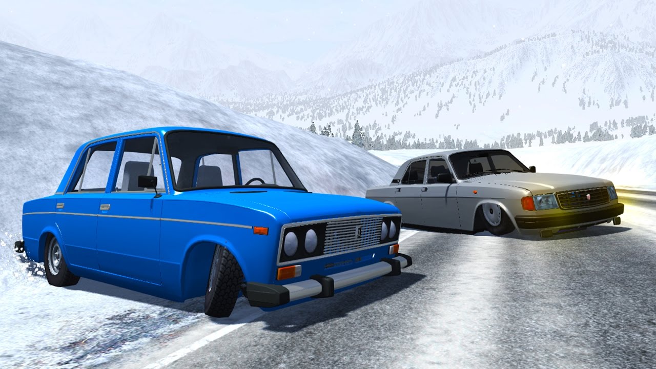 Зимний Дрифт НА Русских Машинах в Beamng Drive + Руль