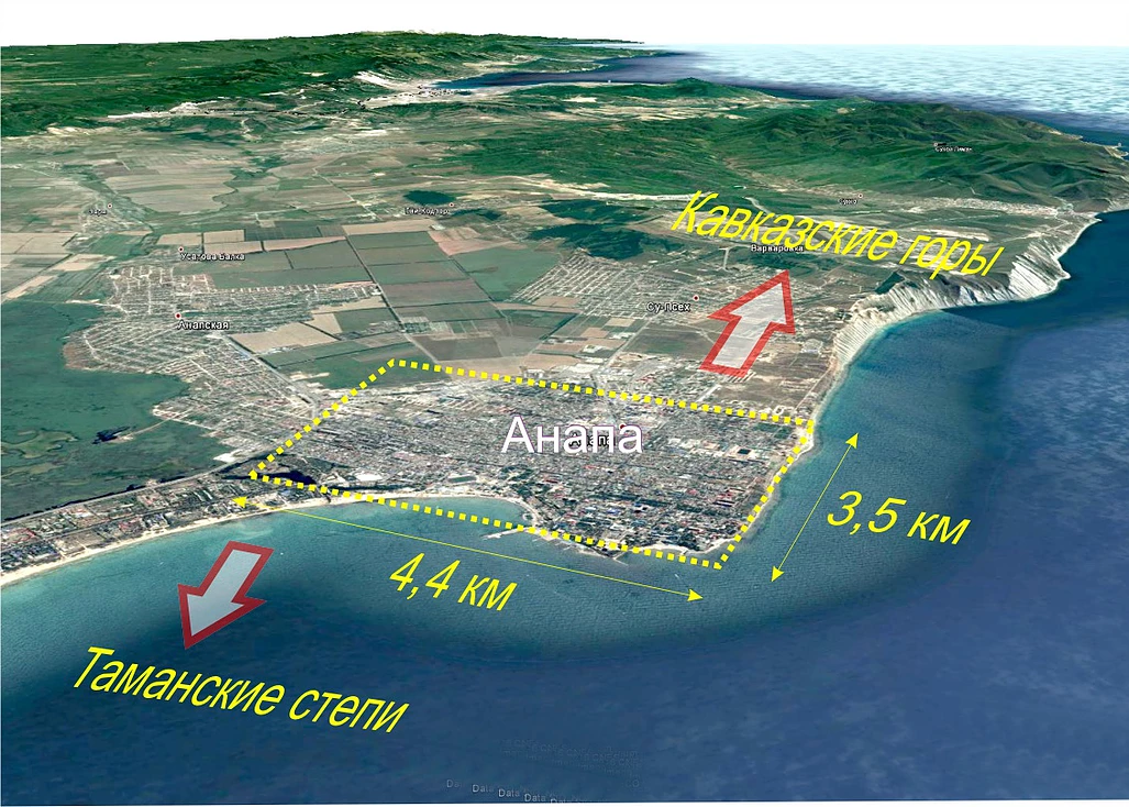 Карта где расположена анапа