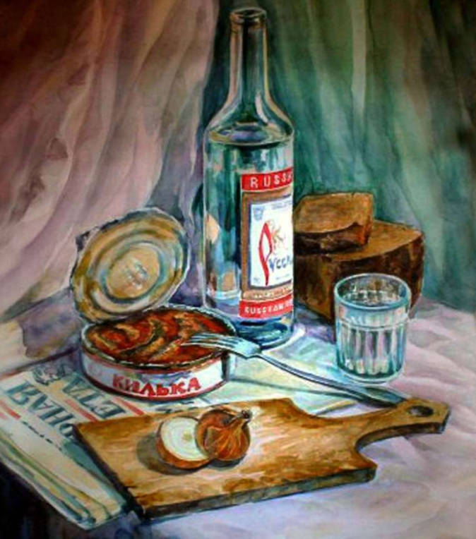 Русский натюрморт. Елена Бокарева, акварель, 2009. http://sinaris74.ru/ru/gallery/stilllife/125