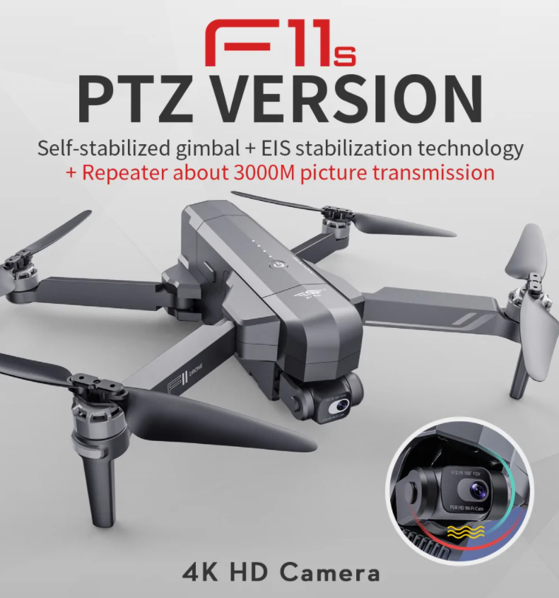 Квадрокоптер SJRC F11S 4K PRO. Доступный хит для съёмки видео. Дальность полёта до 3 км!
