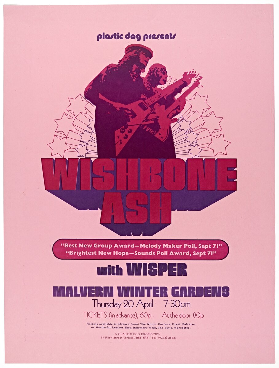 Афиша выступления Wishbone Ash (апрель 1972-го года). Обратите внимание, насколько недорогими были билеты!