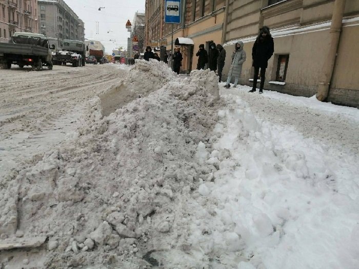 Снежный коллапс на улицах Петербурга. Источник: ТГ-канал "Протестный Петербург"