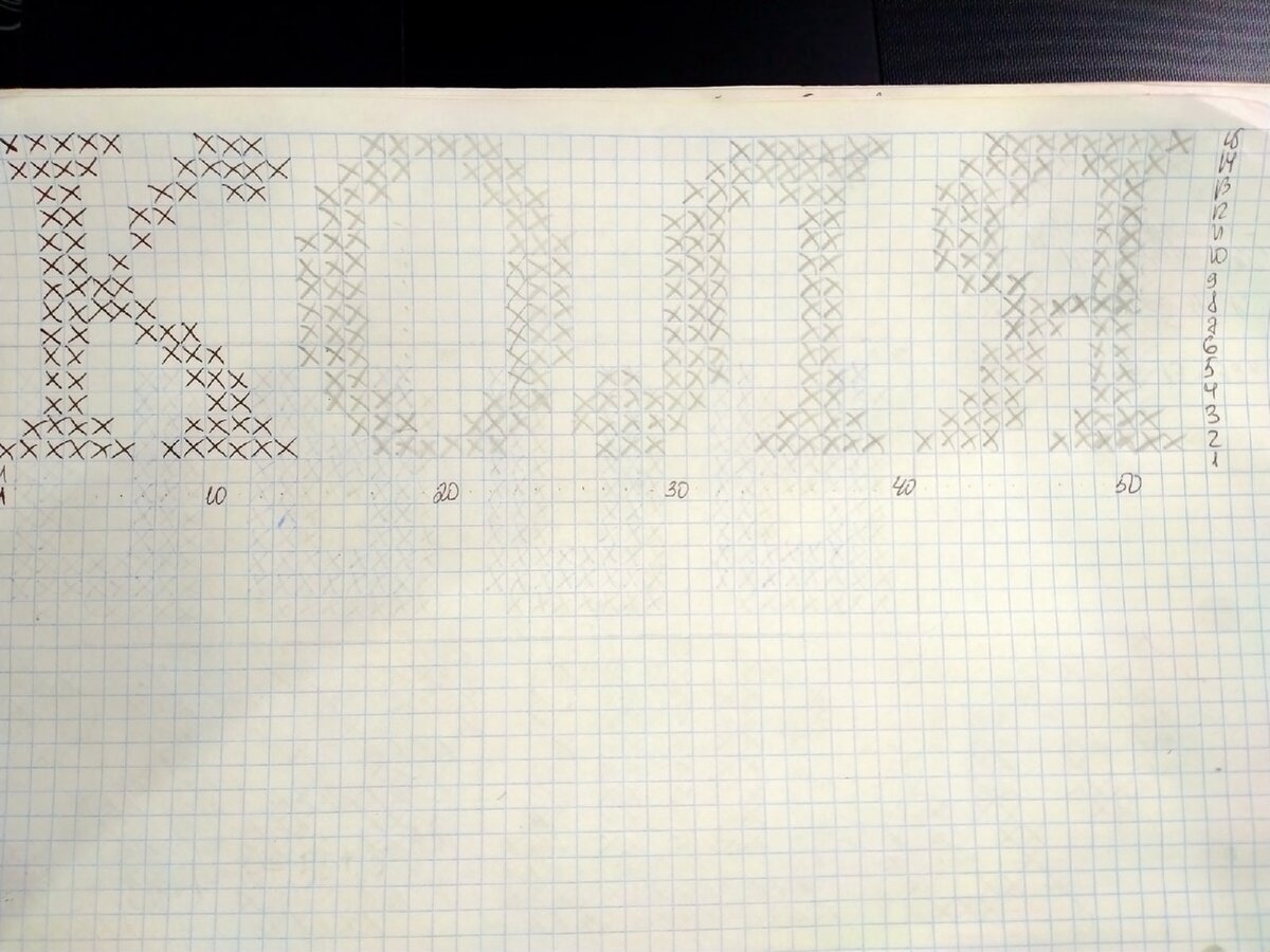 Именная мочалка схема