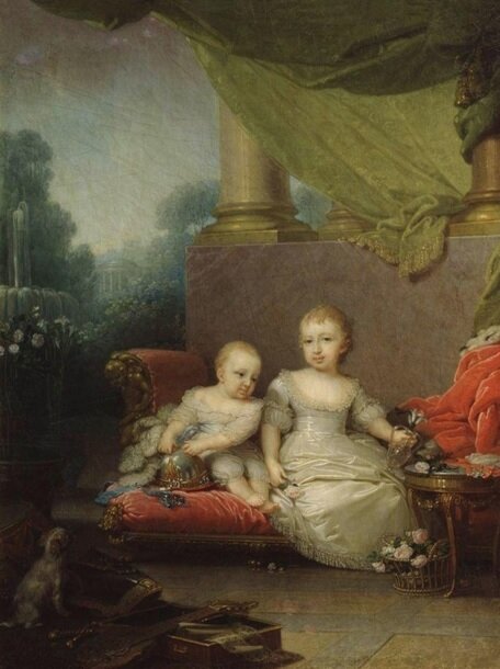 Художник Владимир Боровиковский. Великая княжна Анна с братом Николаем. 1797 год.