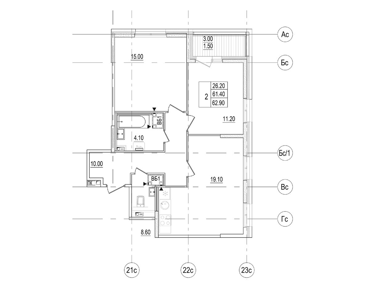 Планировка от Застройщика 
