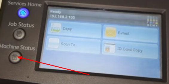 Авторегистрацию начинаем с нажатия кнопки "Machine Status"