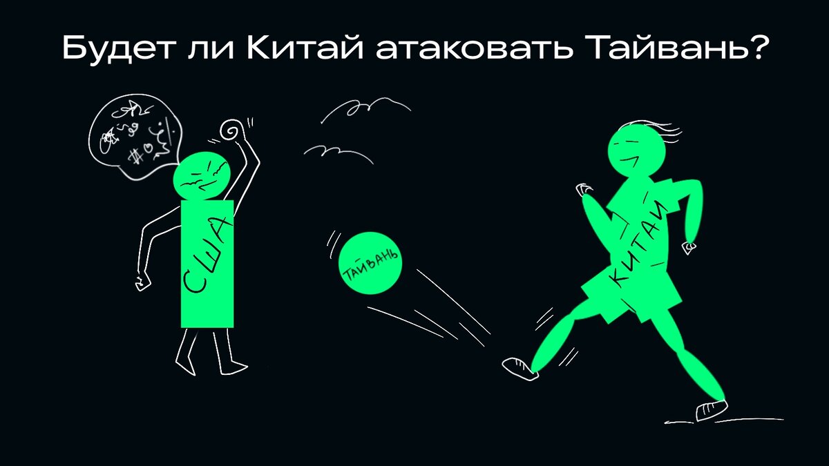В случае, если Китай нападёт на Тайвань, США будет сильно ругаться. Прям как на картинке.
