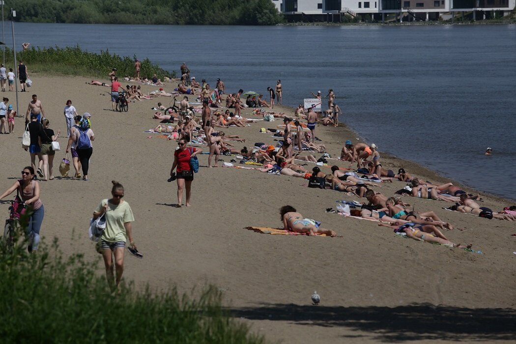 Пляж на обском море в новосибирске