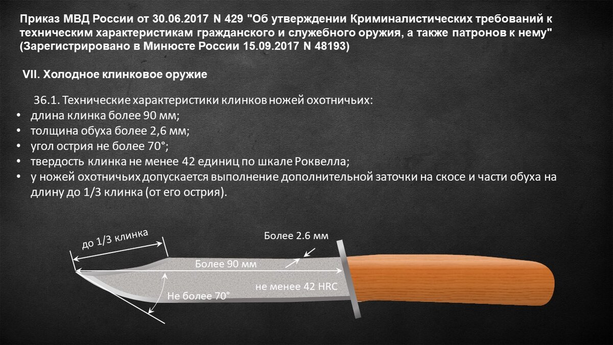 Сколько см ножа считается холодным оружием. Разрешение на ношение ножа. Признаки холодного оружия.
