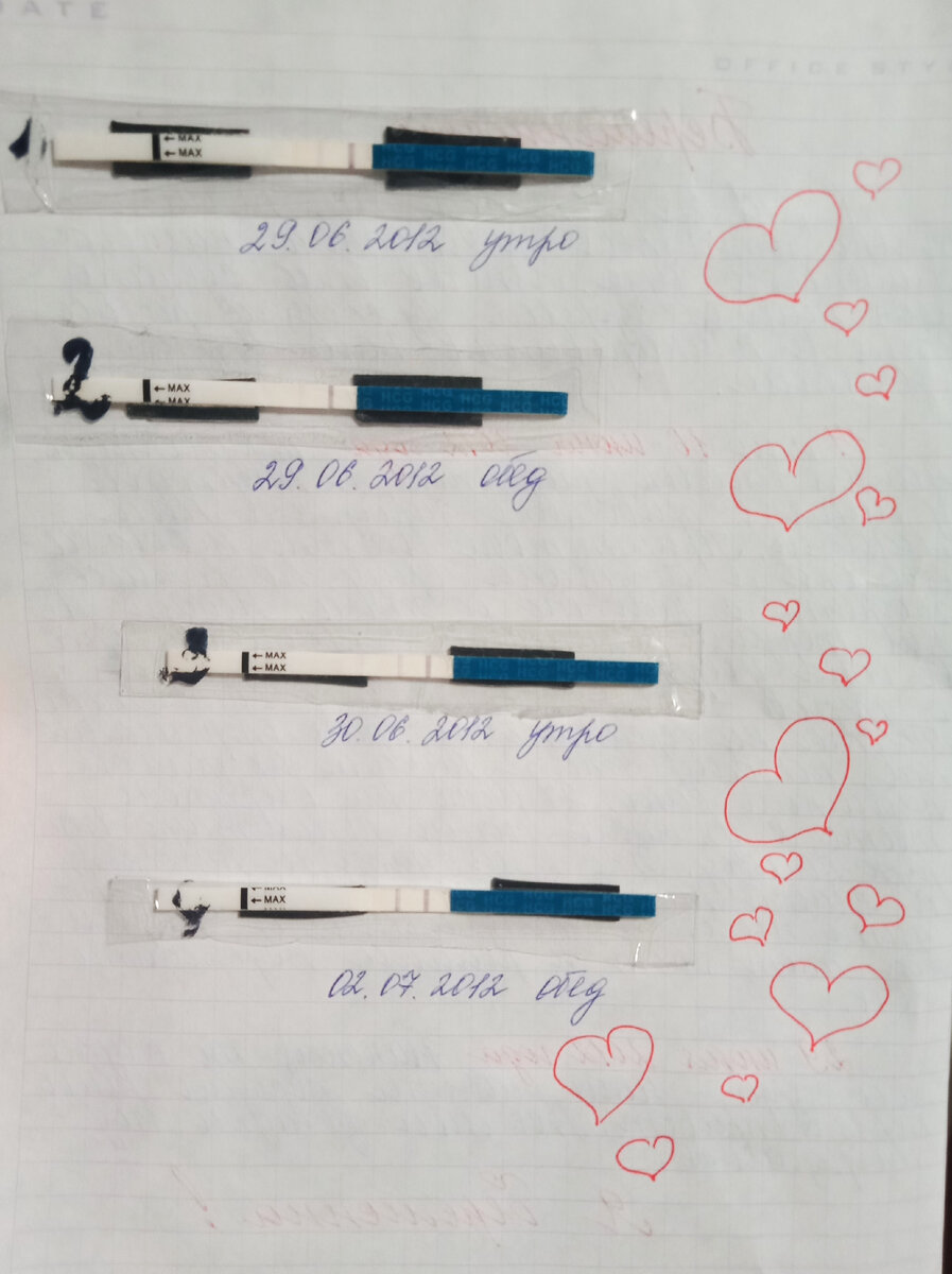 Тест на беременность лучше делать утром. И это написано в инструкции. В другое время суток тест будет менее точным. И это видно по результатам от 29 июня: утром вторая полоска более заметная, чем днём.