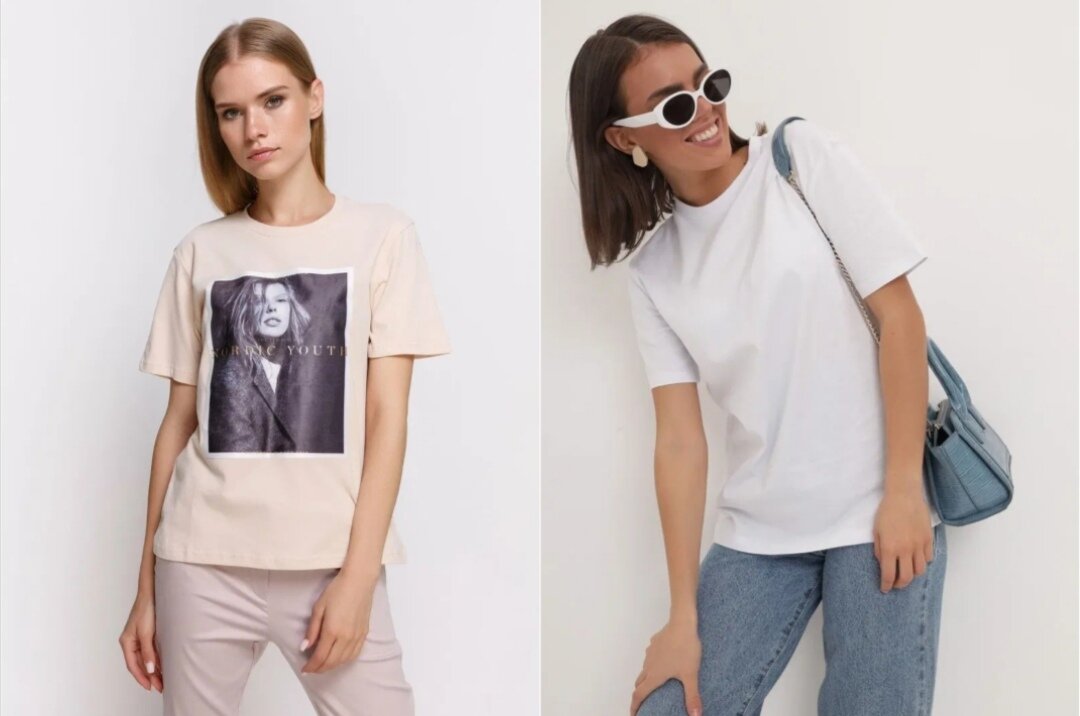 А ещё лучше простая однотонная футболка