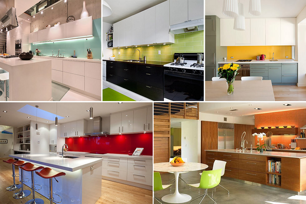 Цветовые решения стеновых кухонных фартуков