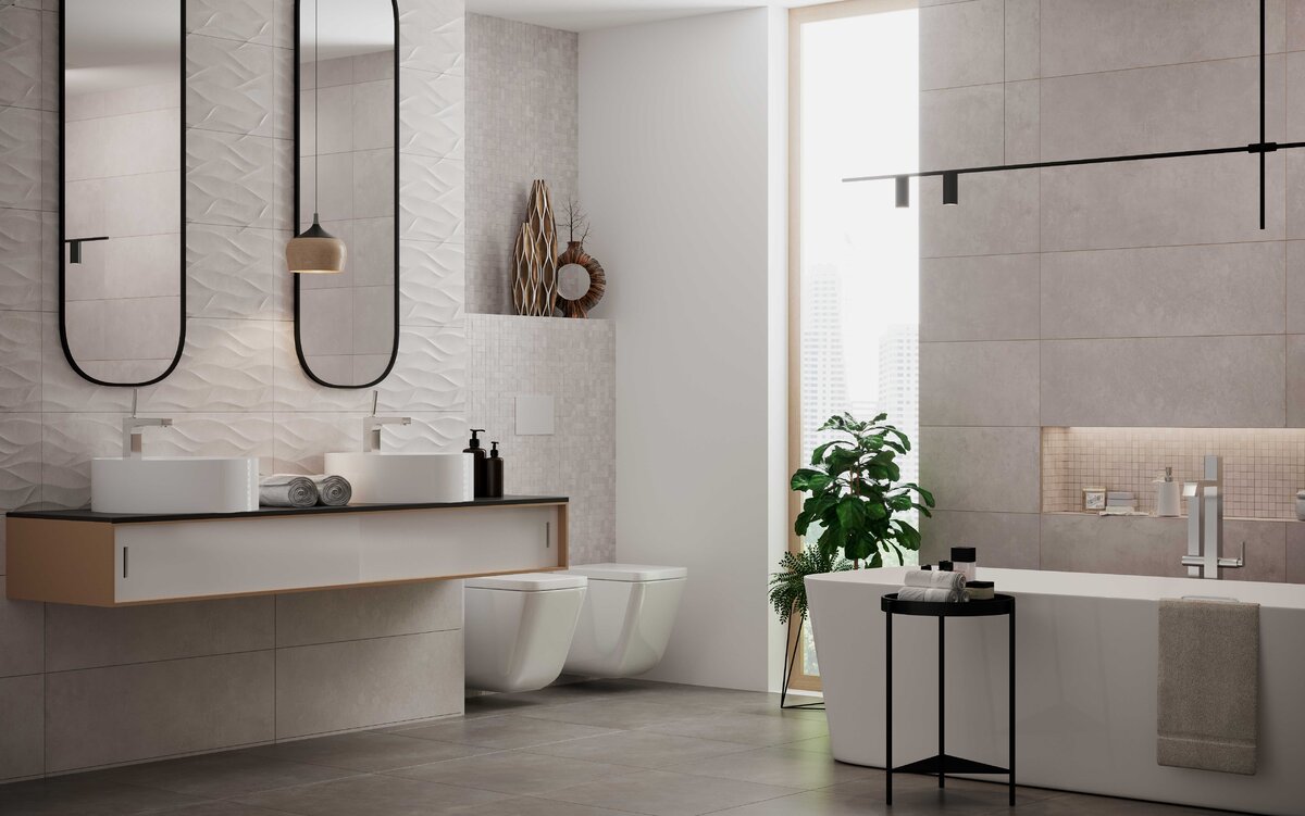 Керамогранит Creto из коллекции Pacific. Матовые поверхности с текстурой бетона