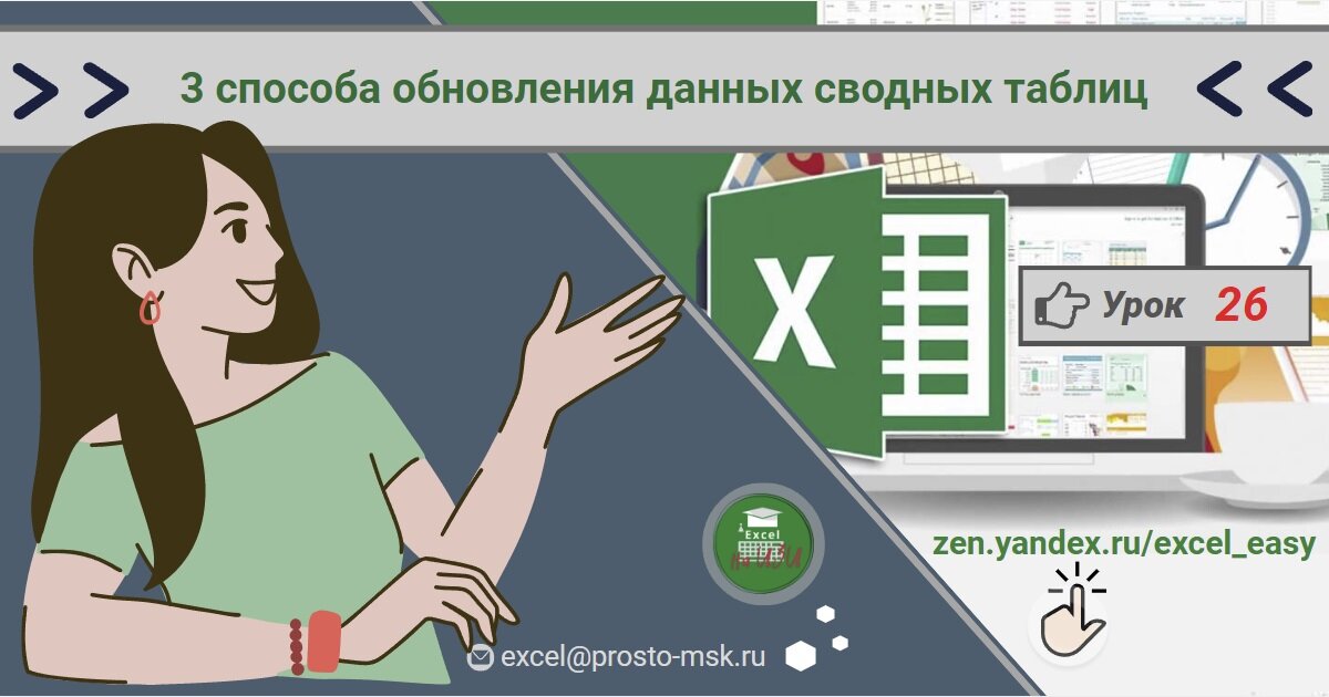 Обновления данных сводных таблиц