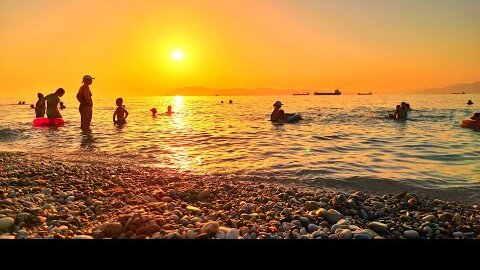 ЗАКАТ НА ЧЕРНОМ МОРЕ. ШУМ ВОЛН. РЕЛАКС. ПОГРУЖЕНИЕ В КАБАРДИНКУ