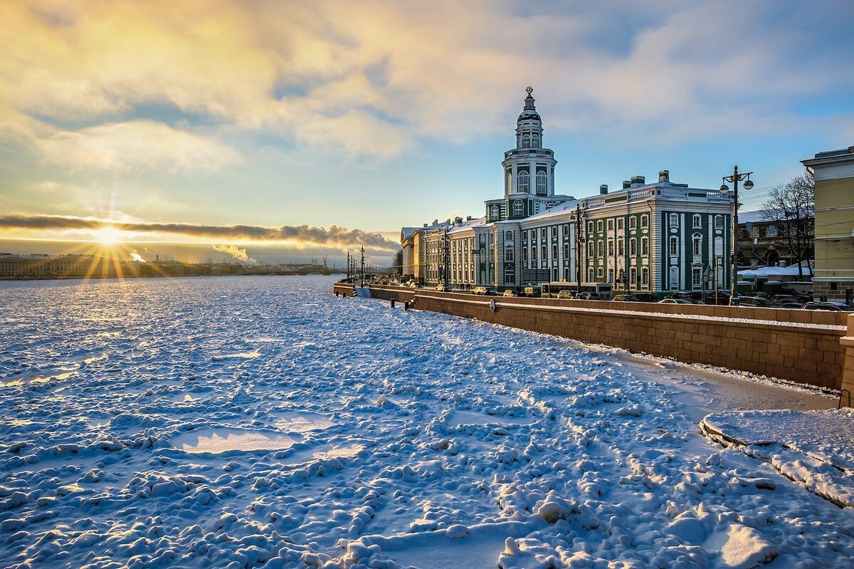 Зима в питере фото