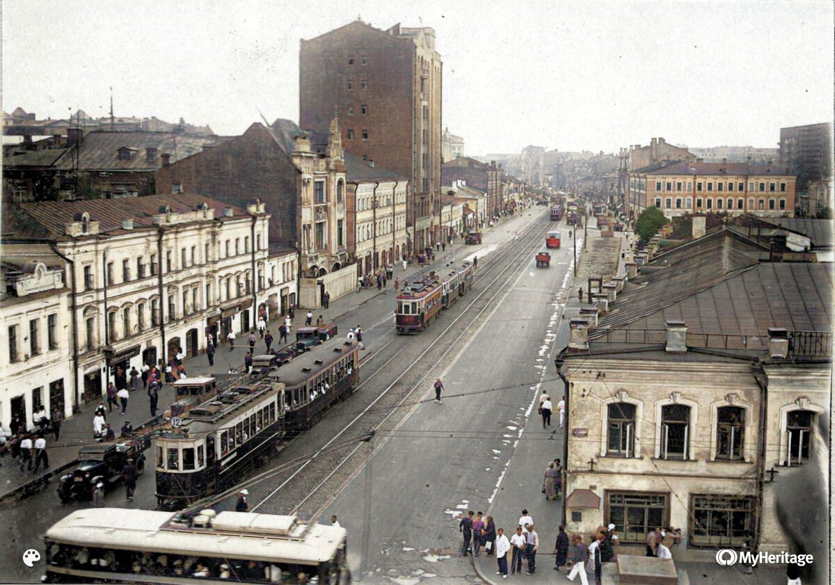 Москва 1930-х годов в цвете | Now&Then Russia | Дзен