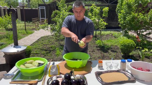 Подглядел рецепт у бабушки, баклажаны еще не были такие вкусные, рецепт приготовления баклажан, фаршированные баклажаны с фаршем