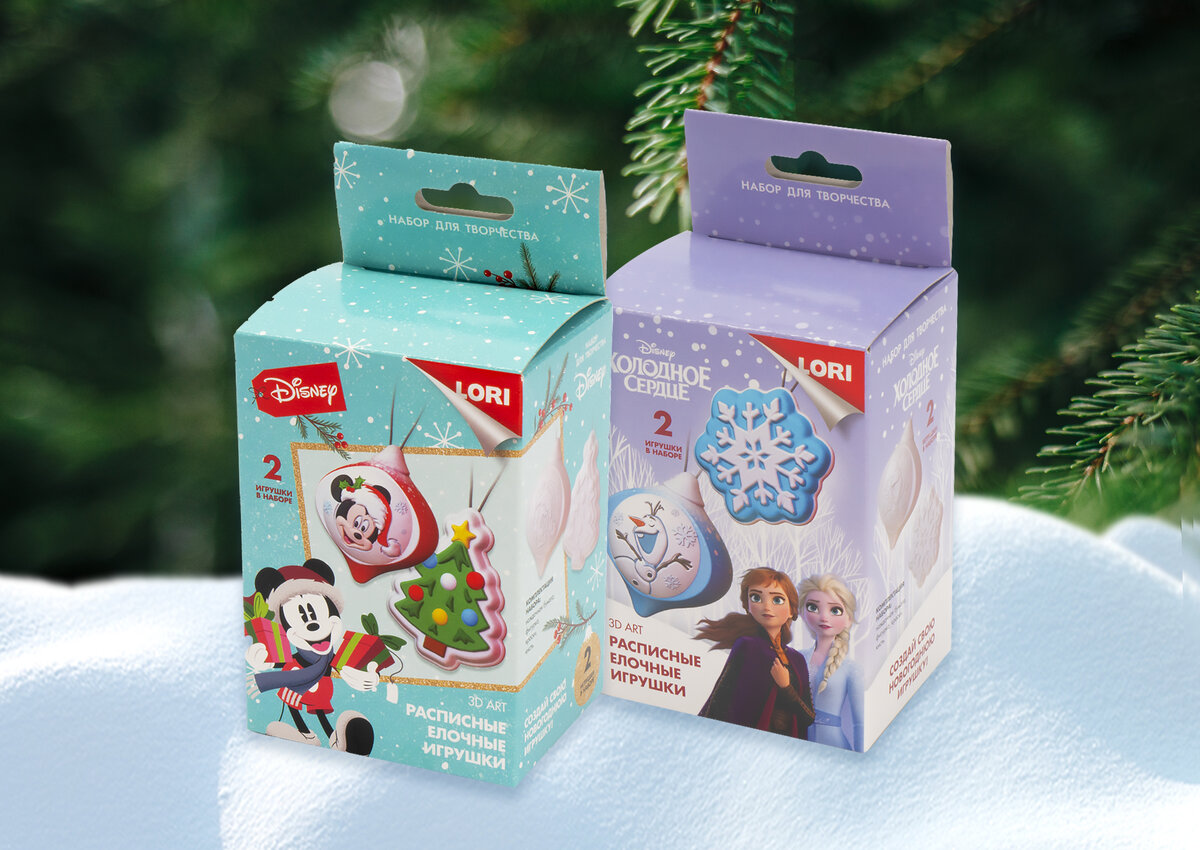 Набор для росписи объёмных ёлочных игрушек Disney от LORI