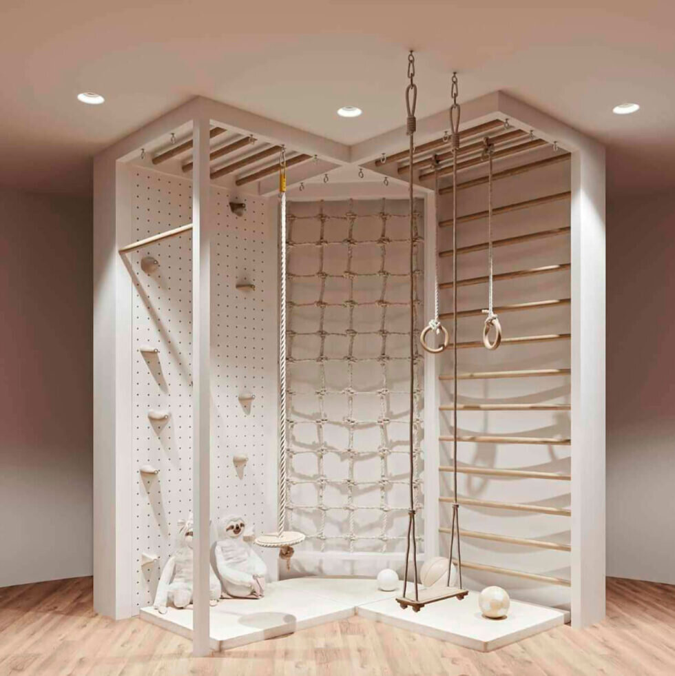 Спортивная стенка с тремя секциями