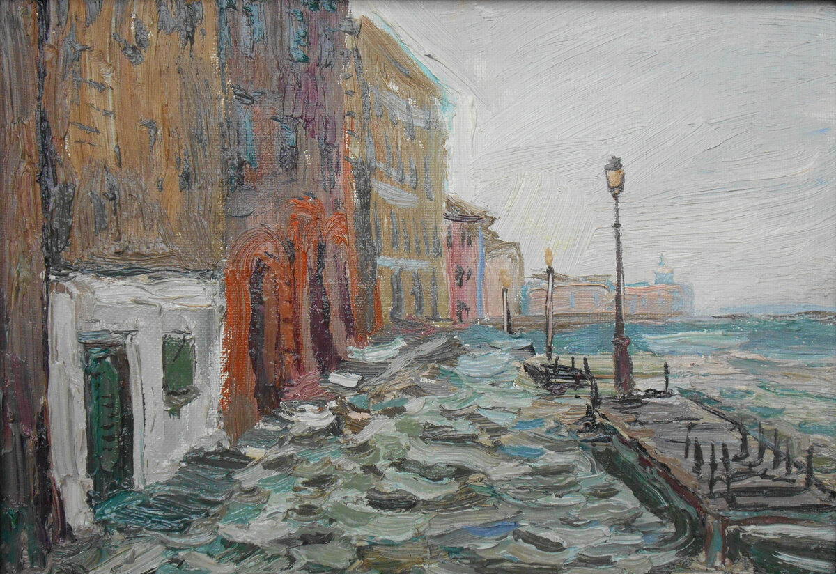 "Ноябрь в Венеции. Высокая вода"             холст. масло              30х40                                            Картина оформлена. Цена 4 000 р.                                                