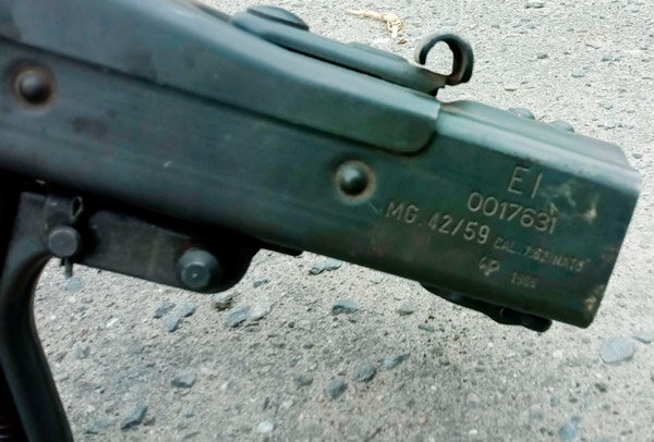 Маркировка на одном из трофейных пулемётов MG-42/59 (фото из открытых источников)