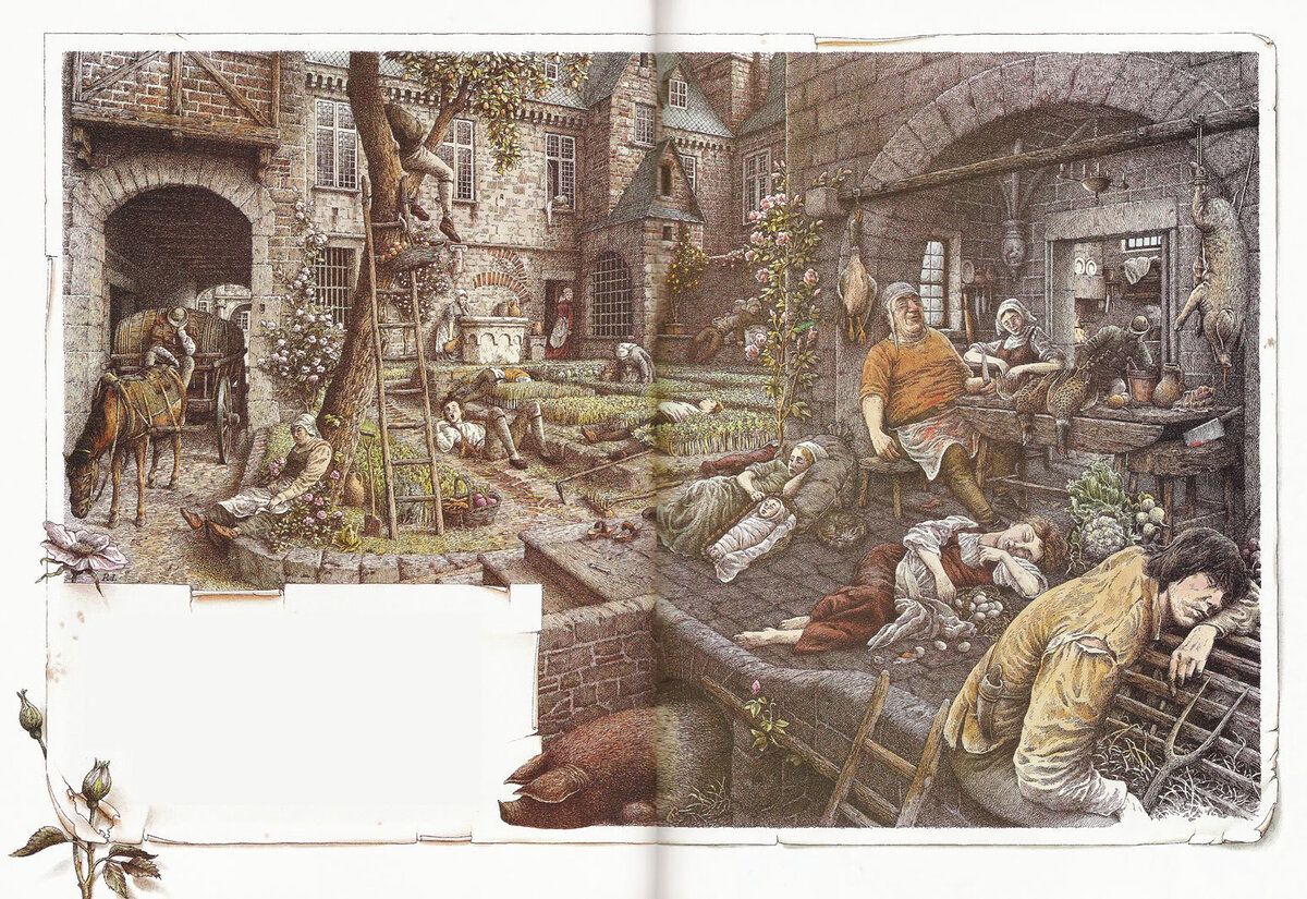 Иллюстрация Роберто Инноценти к сказке о Спящей красавице. 