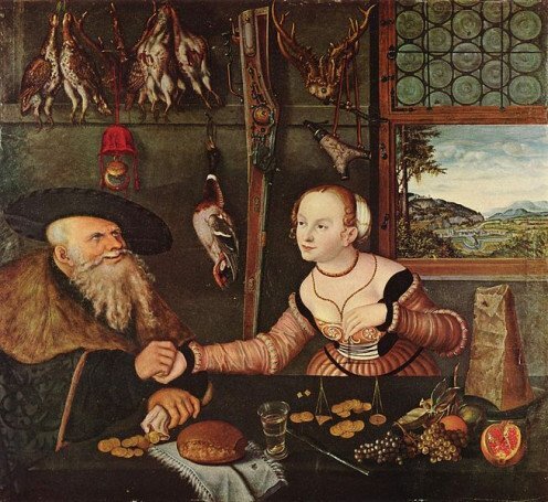 «Несоответствующая пара» Лукаса Кранаха Старшего. 1532